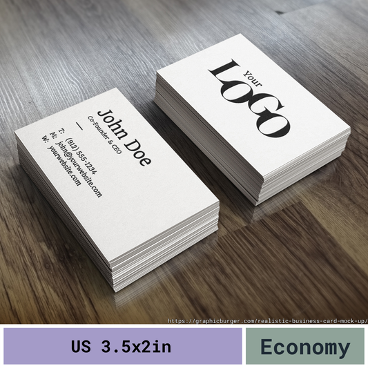 Business Cards - US 3.5x2in Black&White (Economy)