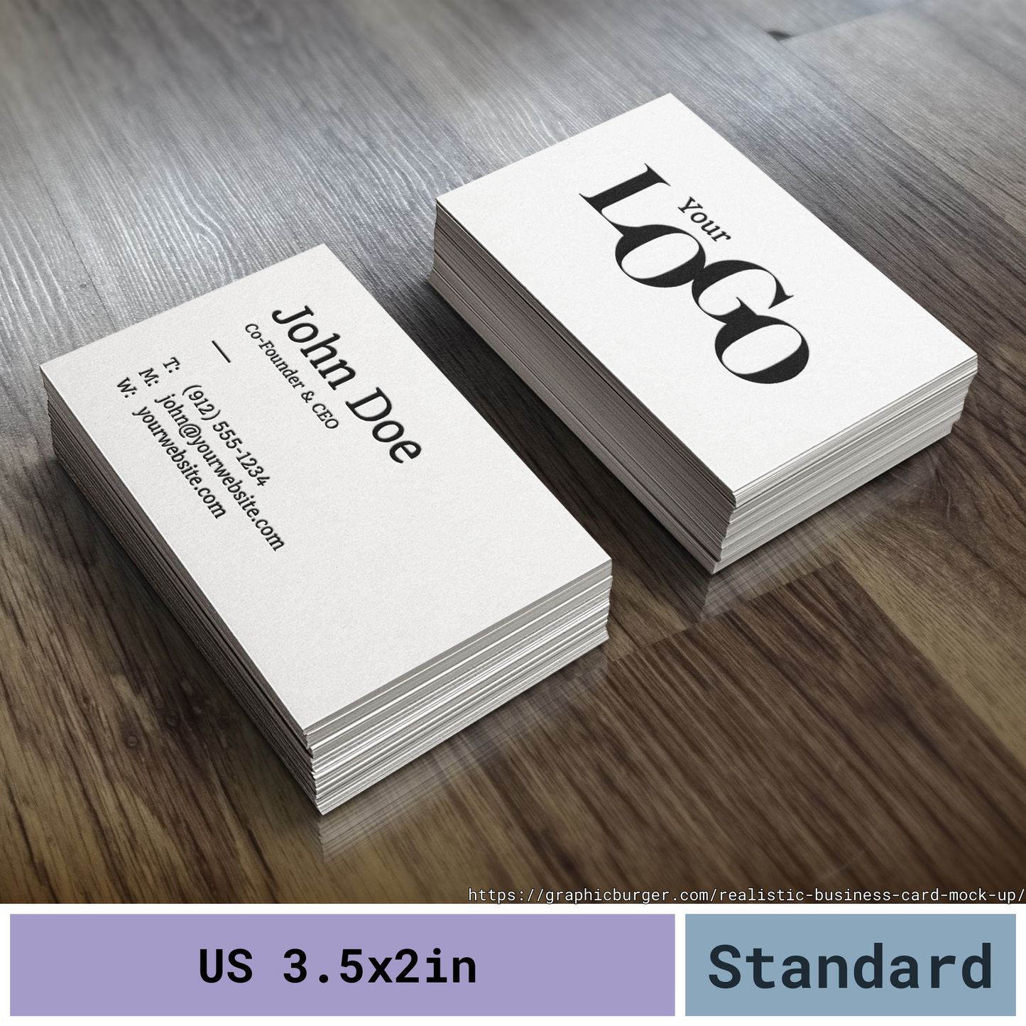 Business Cards - US 3.5x2in Black&White (Standard)